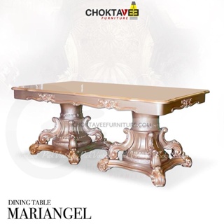 โต๊ะอาหาร วินเทจ หลุยส์ ท็อปปรับได้ 190-240cm (Platinum Classic Series) สีทอง รุ่น TTB-LV-MARIANGEL