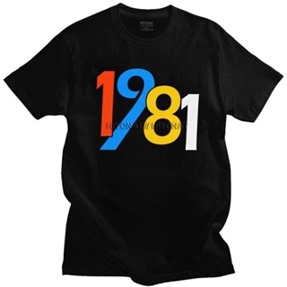 Cotton T-Shirt Fashion 1981 T Shirt for Men Pre-shrunk Tshirt Fashion Tee Tops Short Sleeves 40th Birthday Gift Sli_03