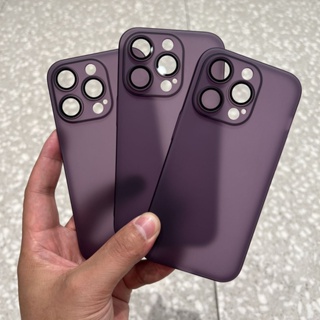 Ultra-Thin Lens Protector Integrated Phone Case For Iphone 13 Phone Case for Iphone11 12 14promax Bare Metal Transparent Purple