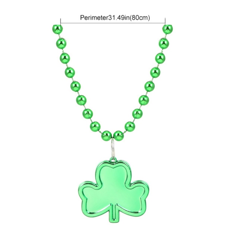 flgo-st-patricks-day-สร้อยคอลูกปัดหญ้านําโชค-สีเขียว-แชมร็อค-ของขวัญ-สําหรับวัน-st-patricks