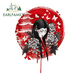 Earlfamily สติกเกอร์ Geisha 13 ซม. x 9.8 ซม. สไตล์ญี่ปุ่น สําหรับติดตกแต่งรถยนต์ แล็ปท็อป หมวกกันน็อค