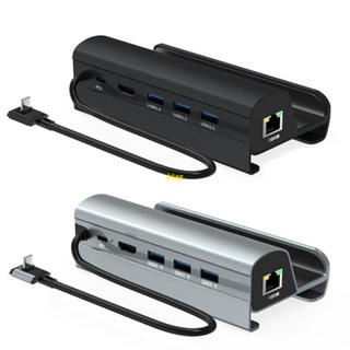 Bt 6 in 1 แท่นวาง USB C สําหรับ Steam Deck 4K60Hz Gigabit Ethernet 3 USB3.0 และ USB-C PD 6