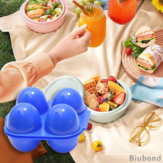 [Biubond] กล่องเก็บไข่ กันกระแทก 4 ช่อง แบบพกพา พับได้ สีฟ้า สําหรับตั้งแคมป์ เดินป่า ปิกนิก บาร์บีคิว ท่องเที่ยว
