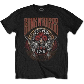 เสื้อยืดแขนสั้นเสื้อยืดผ้าฝ้าย 100% ลาย guns n roseS-5XL