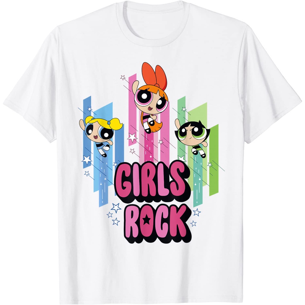 เสื้อยืดแขนสั้นcn-the-powerpuff-girls-rock-t-shirt-kids-t-shirt-kids-fashion-baby-fashion-kids-t-shirt-girls-t-shirt-boy