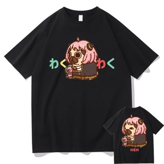 【Anime Spy X Family Anya】Japanese Forger Tshirt Funny Kawaii Cute Men Women Cal T-Shirt Unisex Y2K Short Sleeve Tees 👕