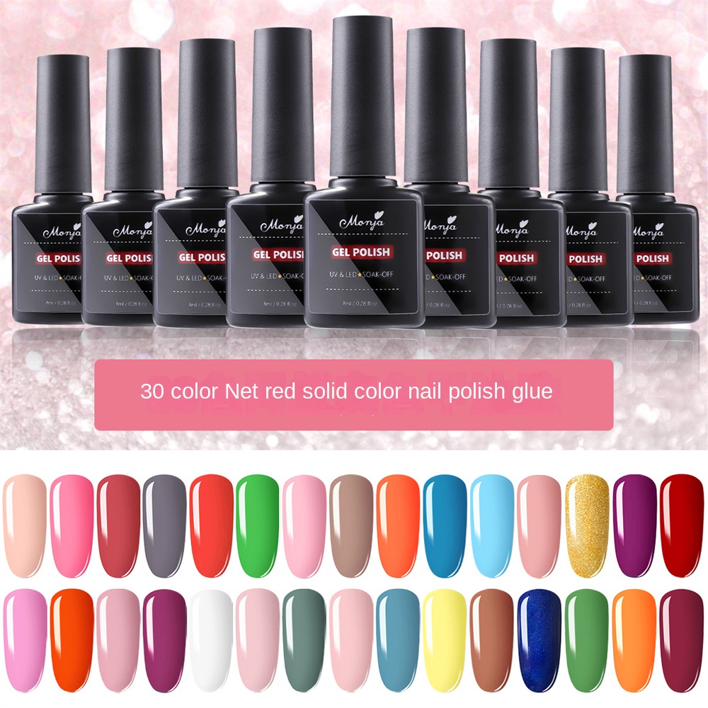 สีเจล-nail-polish-gel-ยาทาเล็บเจล-uv-led-8-มล-ต่อขวด-30-สี-สําหรับตกแต่งเล็บ-diy-doom