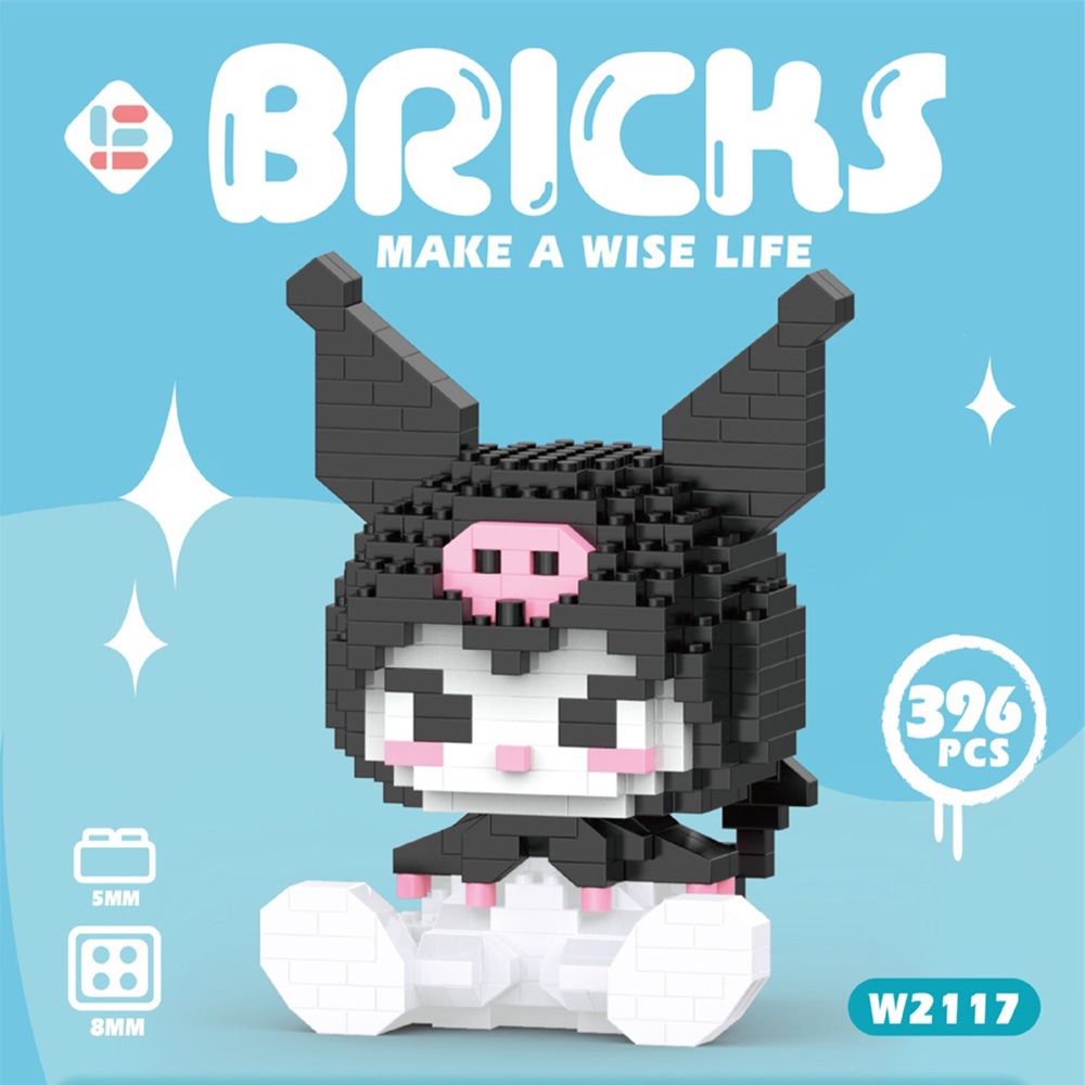 ของขวัญเด็กผู้หญิง-pop-doll-kuromi-my-melody-hello-kitty-moc-building-blocks-ของเล่น-diy-ตกแต่ง-ame1-ame1