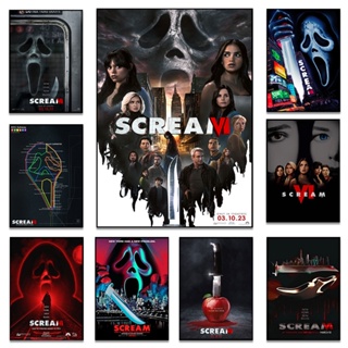 โปสเตอร์ภาพยนตร์สยองขวัญ Scream VI สไตล์วินเทจ สําหรับตกแต่งบ้าน