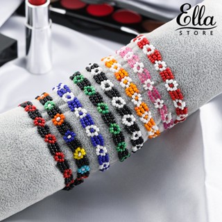 Ellastore123 สร้อยข้อมือลูกปัดเรซิ่น กันน้ํา ลายดอกไม้ แฮนด์เมด ของขวัญวันเกิด สําหรับผู้หญิง