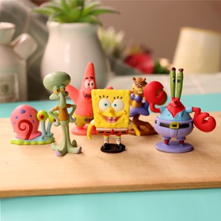 Kawaii Spongebob พวงกุญแจ ฟิกเกอร์การ์ตูน พาย ดาว ปู หอยทาก โมเดลฟิกเกอร์ ของสะสม ของเล่นพีวีซี ของขวัญวันเกิดเด็ก