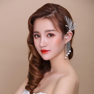 1 pcs Butterfly Cuff Earrings with Pearl Tassels / Fashion Women Earrings