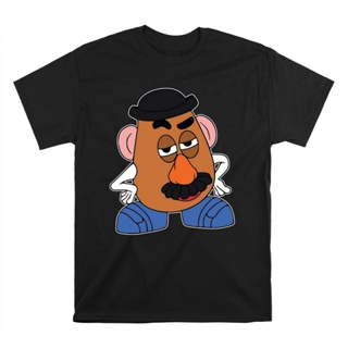 Duck-store เสื้อยืดสีดำ เสื้อยืดผู้ชาย Top Quality Toy Story Mr. Potato Head Pullover Regular Tshirt_05