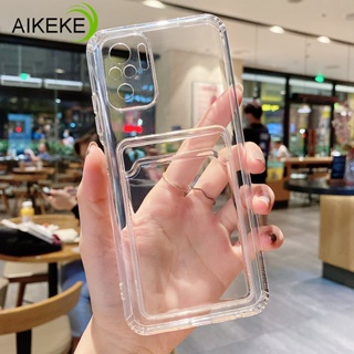 เคสโทรศัพท์มือถือ TPU นิ่ม แบบใส พร้อมช่องใส่บัตร สําหรับ Realme 9 8 5 Narzo 50 Pro Plus 8i 7i C35 C33 C31 C30 C17 V25 Q 50A Prime