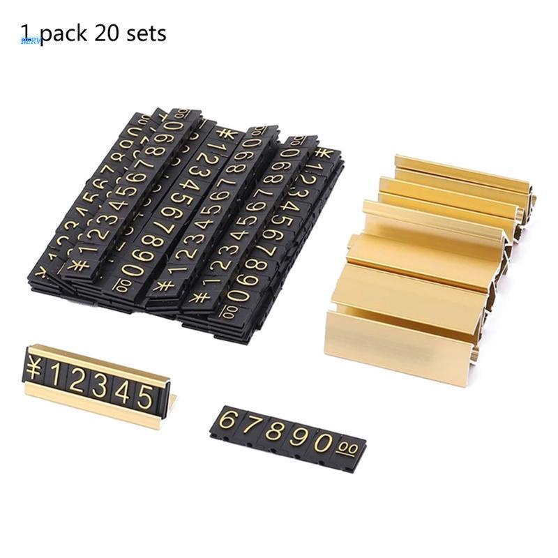 NERV Gold Number Price Tag Signs 20Sets Arabic Numerals Together Price ...