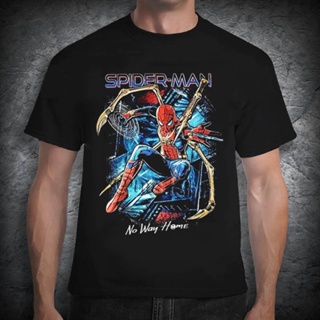 [Spider-Man Nowhere]👕 Marvel เสื้อยืดอนิเมะ เสื้อนักร้อง หนัง สีดำ รุ่น ผ้าตาข่าย นุ่ม เสื้อยืด PG