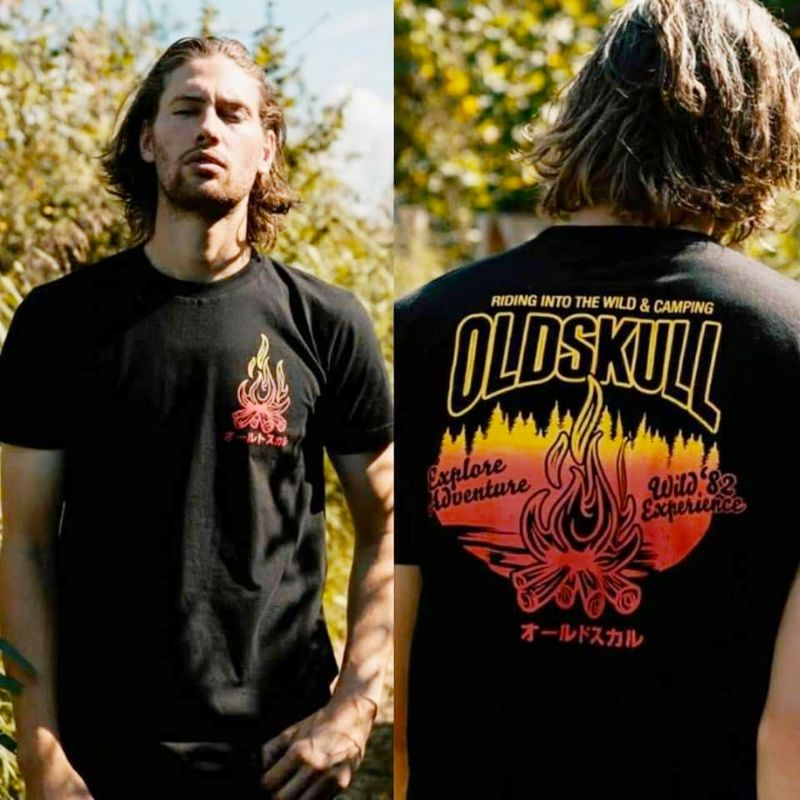 เสื้อยืด-oldskull-ลายกองไฟ