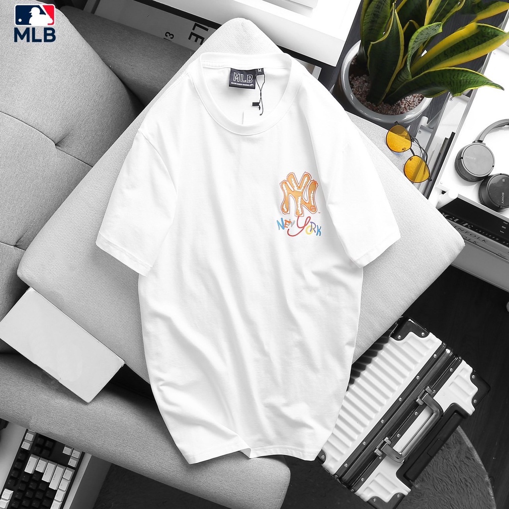 เสื้อยืดพิมพ์ลายแฟชั่น-เสื้อยืดคอกลมแขนสั้น-mlb-ny-newyork