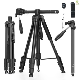 Andoer TTT-010 180CM/70.87Inch Portable Photography Tripod Monopod Camera Horizontal Tripod Stand Aluminum Alloy 360° Rotatable 5kg/11lbs Load Capacity with Phone Clip Remote Shutter Replacement for    DSLR Mirroless Cam