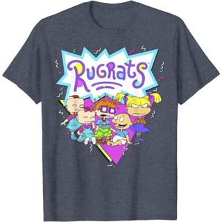 Rugrats Group Shot เสื้อยืดลําลอง แขนสั้น พิมพ์ลายโลโก้เรขาคณิต สไตล์เกาหลี เรโทร คุณภาพสูง