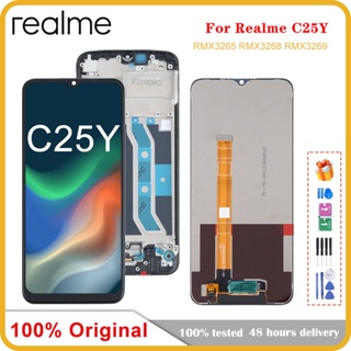 อะไหล่หน้าจอสัมผัสดิจิทัล LCD 6.5 นิ้ว แบบเปลี่ยน สําหรับ OPPO Realme C25Y RMX3265 RMX3268 RMX3269 Realme C25Y