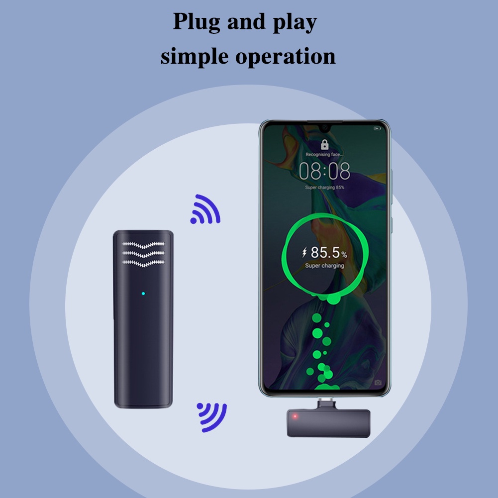 ไมโครโฟนไร้สาย-2-4ghz-lavalier-สําหรับบันทึกวิดีโอ-ลดเสียงรบกวน-ย้อนกลับ-เสียบแล้วใช้งานได้เลย-type-c-wireless-microphone