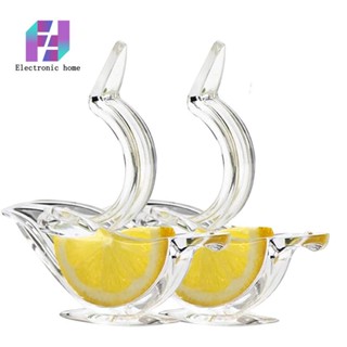 2 Pcs Acrylic Manual Lemon Slice Squeezer Easy to Clean Portable Transparent Fruit Juicer, Bird Shape, Hand Juicer