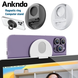 Ankndo แหวนขาตั้งโทรศัพท์มือถือ แบบแม่เหล็ก หมุนได้ สําหรับ iP 14 13 12 Series Mac Laptop Desktop