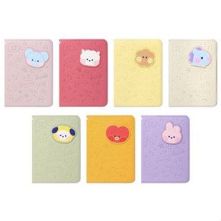 BT21 minini leather patch passport cover / tata chimmy rj travel cooky purple yellow