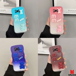 เคส Poco X3 POCO X3 PRO POCO X3 NFC กรณีโทรศัพท์มือถือซิลิโคนใหม่ ด้านหลังติดหมีตัวผู้ สีทึบ BB