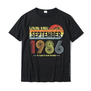 35th Birthday Legend Since September 1986 Vintage 35 Yrs Old T-Shirt Family Men T Shirt Printed Tops Shirt  Fashion_03