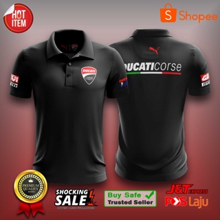 [มาใหม่] เสื้อยืดโปโล คอปก Ducati สีดํา ไซซ์ XXS-3XL