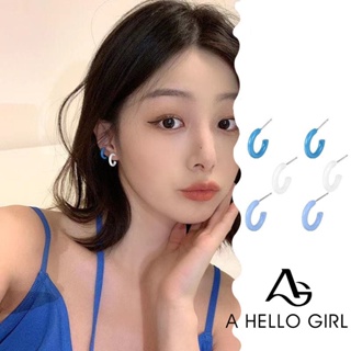 A HELLO GIRL ใหม่ ต่างหูแฟชั่น เรียบง่าย สไตล์เกาหลี ฤดูร้อน สําหรับผู้หญิง