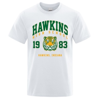 Hawkins High School 1983 Hawkins Indiana เสื้อยืดลําลอง แขนสั้น คอกลม ทรงหลวม ระบายอากาศ สไตล์ฮิปฮอป แฟชั่นสําหรับผ_03