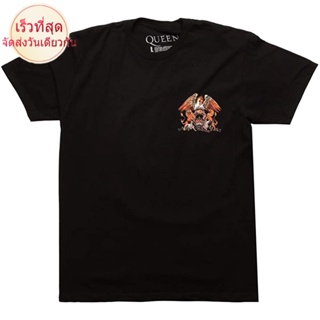 เสื้อยืดผู้ชายแฟชั่น Queen Classic Crest Logo T-Shirt men เสื้อ ยืด ผู้ชาย คอกลม โอเวอร์ ไซส์S-5XL