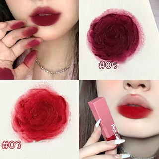 【พร้อมส่ง】Pink Coco ลิปสติก เนื้อแมตต์ สีชมพูพีช สีขาว สําหรับนักเรียน