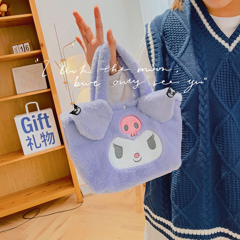 sanrio-กระเป๋าถือ-ลายตุ๊กตา-kuromi-my-melody-น่ารัก-สําหรับเด็กผู้หญิง
