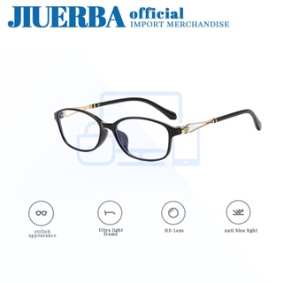 JIUERBA แว่นตาอ่านหนังสือ สไตล์วินเทจ คลาสสิก แฟชั่น แสงสีฟ้า ป้องกันแสงสีฟ้า ผู้หญิง เทรนด์แว่นตาออปติคอล