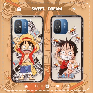Hot Sale เคสโทรศัพท์ for Redmi 12C Redmi12C Anime Onepiece Luffy Funny Cartoon Pattern Transparent Soft Case Camera Lens Protection Cover