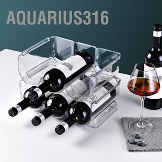 Aquarius316 ที่วางขวดไวน์ที่วางซ้อนกันได้พลาสติกใสหมีขวดสำหรับแสดงที่บ้าน