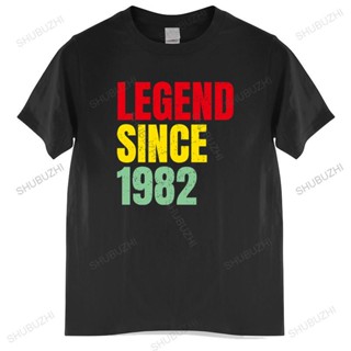 ถูกสุดๆเสื้อยืดผ้าฝ้าย แขนสั้น คอกลม พิมพ์ลาย Legend Since 1982 สไตล์เรโทร ของขวัญวันเกิด สําหรับผู้ชาย และผู้หญิง _03