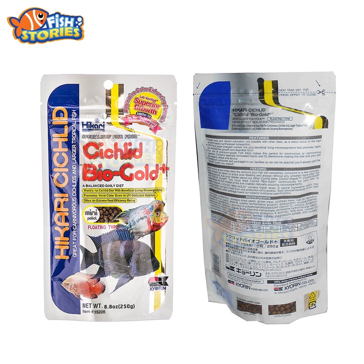 hikari-hikari-cichlid-bio-gold-250g-อาหารปลาหมอ-สูตรเร่งสีป้องกันโรค-ชนิดเม็ดลอย-เม็ดเล็ก-ปลาหมอสี-ปลาหมอมาลาวี