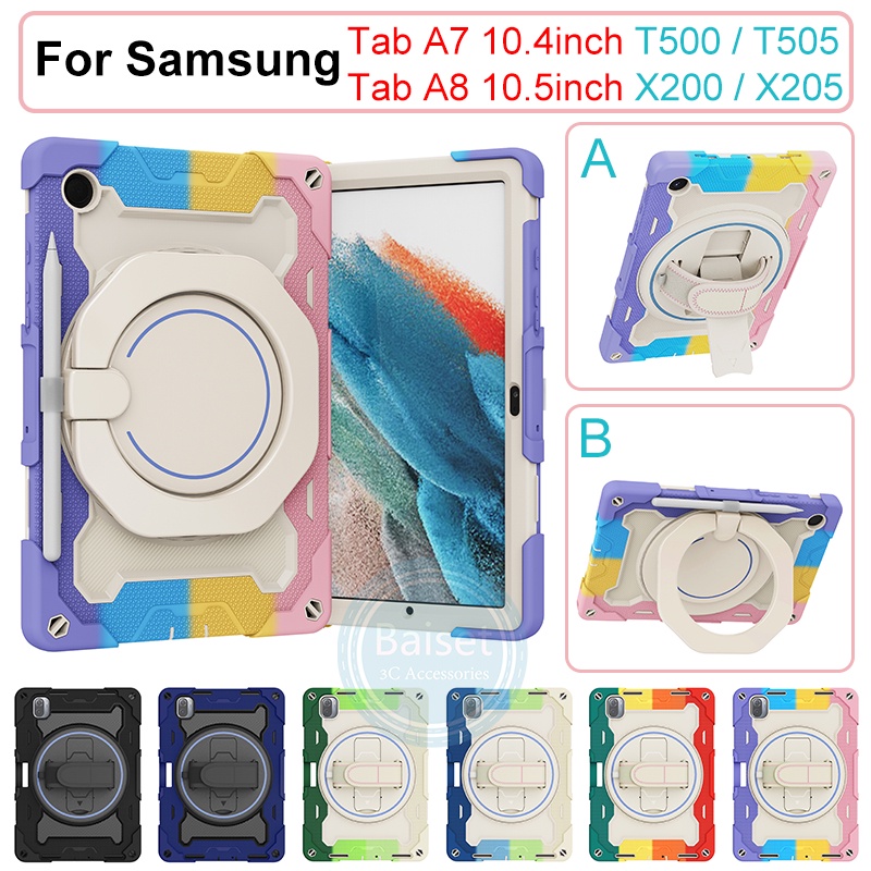 สําหรับ-samsung-tab-a8-10-5-นิ้ว-x200-x205-tab-a7-10-4-นิ้ว-t500-t505-360-เคสกันกระแทก-ด้ามจับหมุนได้-สําหรับงานหนัก