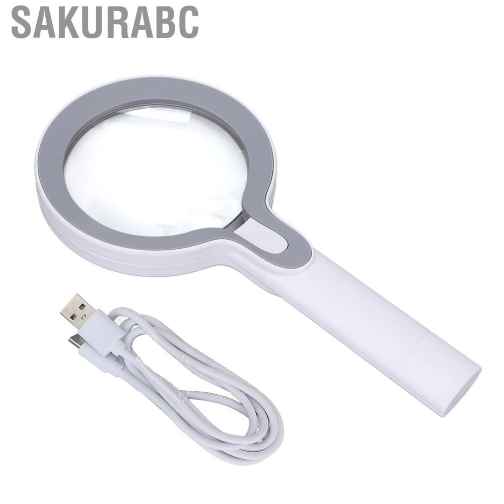 Sakurabc Lighted Magnifying Glass Pocket Magnifying Glass 10X