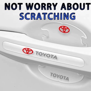 [Toyota] สติกเกอร์ฟิล์มซิลิโคน ป้องกันรอยขีดข่วน ทนทาน สําหรับมือจับประตูรถยนต์ 4 8 ชิ้น