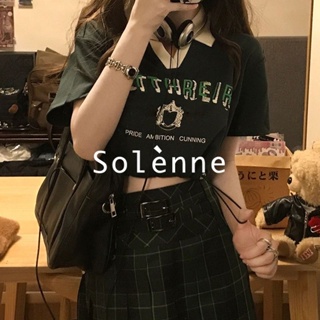 Solenne เสื้อครอป Y2K  เสื้อยืด ครอป 2023NEW korean แฟชั่นผู้หญิง MAR0902