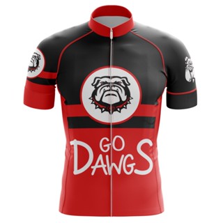 เสื้อกีฬาแขนสั้น พิมพ์ลาย Georgia Bulldog ป้องกันเหงื่อ สําหรับขี่จักรยาน 2024