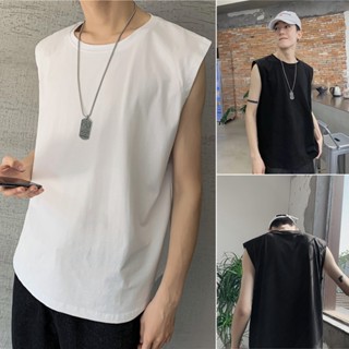 เสื้อยืดแขนกุดทรงหลวมแฟชั่นฤดูร้อนสําหรับผู้ชาย
