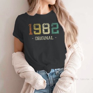 เสื้อยืดชาย วินเทจเรโทร 40 verjaardagscadeau Grafische Tshirt 1982 สตรีทแวร์ 5XL เสื้อยืด Comfortabele Meisje Korte_03