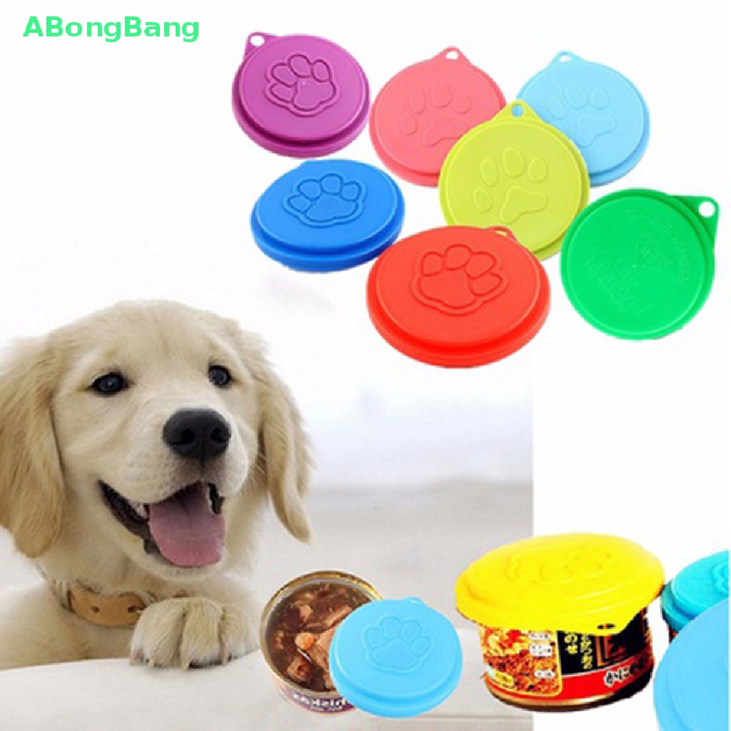 abongbang-ฝาปิดกระป๋องอาหารดีบุก-สุ่มสี-ใช้ซ้ําได้-สําหรับสัตว์เลี้ยง-สุนัข-แมว